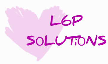 Logotipo de L6P Solutions — corazón en acuarela lila con el texto L6P Solutions